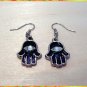 SWAROVSKI KABBALAH EVIL EYE CHARM EARRINGS RARE HAMSA B