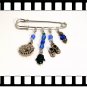JUDAICA BLUE HAMSA PIN KABBALAH  BABY BOY'S EVIL EYE E