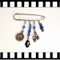 JUDAICA BLUE HAMSA PIN KABBALAH  BABY BOY'S EVIL EYE E