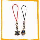 2 EVIL EYE CELL MOBILE PHONE CHARM , KABBALAH NEW STRAP