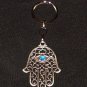 Silver Hamsa - Blue Eye Gem Prayer Evil Eye Key Chain 1