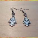 KABBALAH SWAROVSKI EVIL EYE CHARM EARRINGS RARE HAMSA A