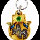 NEW ARCHER ZODIAC WOOD HAMSA KEY CHAIN - EVIL EYE RARE