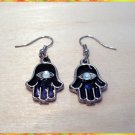 KABBALAH SWAROVSKI EVIL EYE CHARM EARRINGS RARE HAMSA B