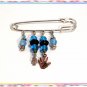 JUDAICA BLUE HAMSA PIN KABBALAH BABY BOY'S EVIL EYE B