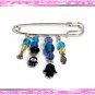JUDAICA BLUE HAMSA PIN KABBALAH  BABY BOY'S EVIL EYE