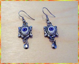KABBALAH JUDAICA EVIL EYE CHARM EARRINGS RARE HAMSA B