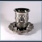 New Judaica Silver Nickel Kiddush Shabbat Cup and Tray