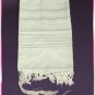 JEWISH WHITE/SILVER TALIT  TALLIT PRAYER SHAWL S=60