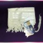 JEWISH WHITE/SILVER WOOL TALLIT TALIT PRAYER SHAWL S=50