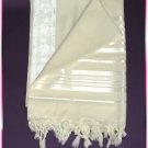 JEWISH WHITE/SILVER WOOL TALLIT TALIT PRAYER SHAWL S=45