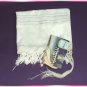 JEWISH WHITE/SILVER TALIT  TALLIT PRAYER SHAWL S=45