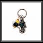 NEW SILVER HAMSA KABBALAH EVIL EYE KEY CHAIN BLUE GEM