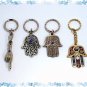4 SILVER HAMSA KABBALAH EVIL EYE KEY CHAIN Prayer 1