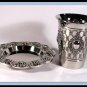 New Judaica Silver Nickel Shabbat Kiddush Cup and Tray