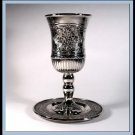 Judaica New Silver Nickel Kiddush Shabbat Cup and Tray