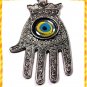 Silver Hamsa Blue Eye Gem Evil Eye Key ring Prayer