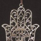 Big Silver Hamsa -  Evil Eye , God bless our home c