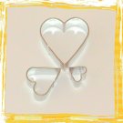 3 Metal Heart Cutters Cake Sugarcraft Fondant Set NEW A