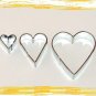 3 Metal Heart Cutters Cake Sugarcraft Fondant Set NEW A