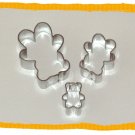 3 Metal Cutters Teddy Bear Cake Sugarcraft Fondant Set