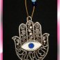 NEW Silver Hamsa - Evil Eye -Blue Eye Gem - Kabbalah