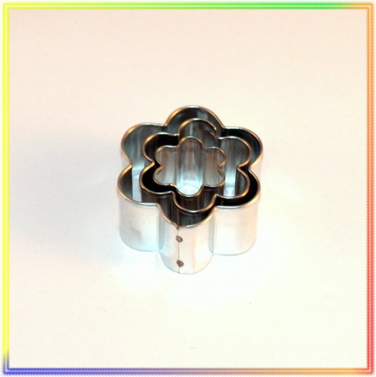 3 Metal Flower Cutters Cake Sugarcraft Fondant Set NEW