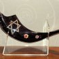 Special 13" Black Kosher Rams Horn Shofar with Swarovski Stones Israel Judaica