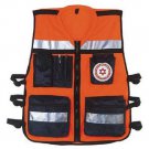 Spacial High Visibility Neon Orange Zipper Safety Vest with Reflective Strips