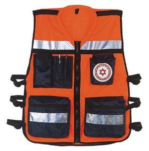 Spacial High Visibility Neon Orange Zipper Safety Vest with Reflective Strips