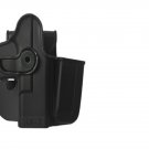 IMI BLACK Polymer Retention Holster + Integrated Magazine Pouch Compatible with Glock 32 Gen 4