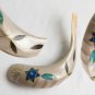 15"-17" Painted Ram's Horn Shofar with the Star of David , Fish and Blue Lamp