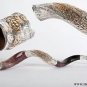 35"-39" Jerusalem + Grapes Amazing Silver-plated Yemenite Kudu Shofar+Bag