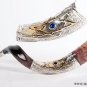 35"-39" Star of David Blue Stone Amazing Silver-plated Yemenite Kudu Shofar+Bag