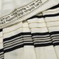 100% Wool Tallit Prayer Shawl in Black and Gold Stripes Size 36" L X 72" W
