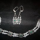 Faux Pearl bracelet and earring set