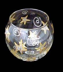 Wishing on Stars - Hand Paint - 5 oz Votive w/ candle