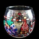 Wine Festival - Hand Painted - 5 oz. Votive with candle