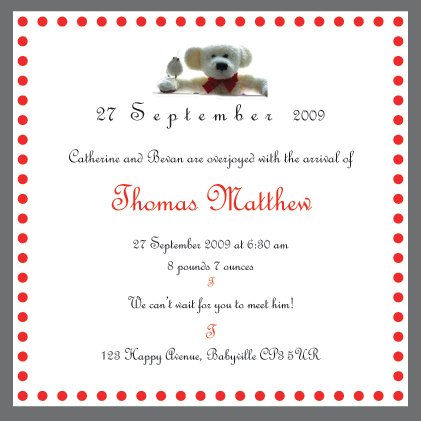 10 Baby Shower/Naming Ceremony/Christening Invitations - FREE matching