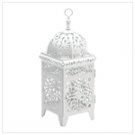White Scrollwork  Candle Lantern