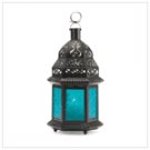 Blue Glass Moroccan Lantern
