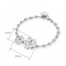 Platinum Plated 925 Silver Leaved Heart Star Bracelet