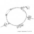 GRAD GIFT Star Bracelet Platinum Plated 925 Silver ROCK