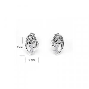 Half Heart Party Cocktail Jewelry Diamond Stud Earrings