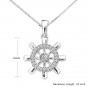 Ship Boat Compass Sailor  White Gold Diamond Necklace