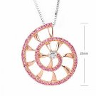SHELL Pink Sapphire Diamond Necklace Party Disco Gift