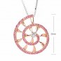 SHELL Pink Sapphire Diamond Necklace Party Disco Gift