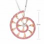 SHELL Pink Sapphire Diamond Necklace Party Disco Gift