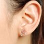 White GOLD Floral Ribbon Wedding Party Diamond Earrings