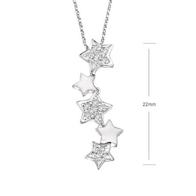 Lucky STAR STUNNING White Gold Diamond Necklace Pendant